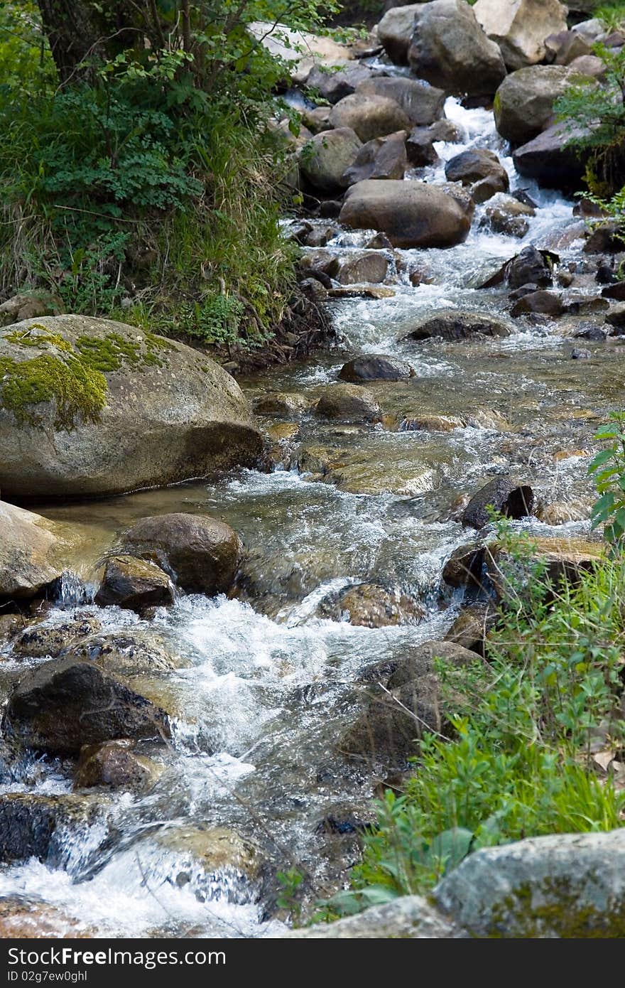 Beautiful River In The Mountains