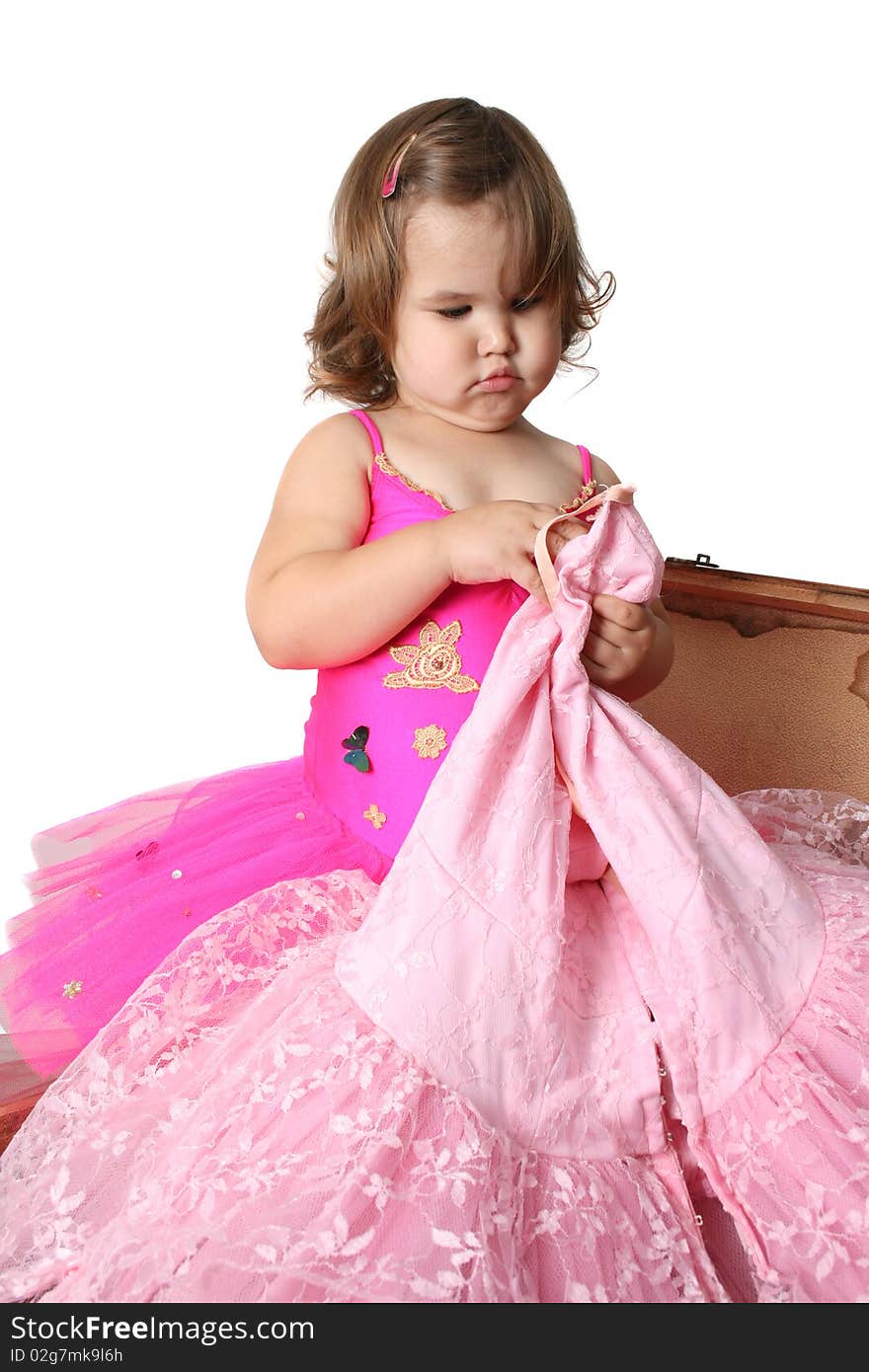 Little girl with wearing a bright pink tutu. Little girl with wearing a bright pink tutu