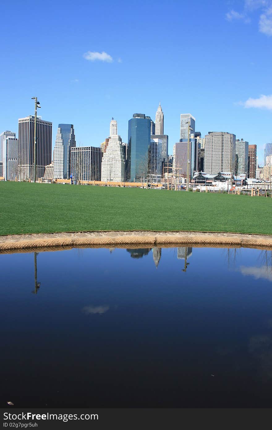 Lower Manhattan skyline as seen from Brooklyn Bridge Park, Brooklyn. Lower Manhattan skyline as seen from Brooklyn Bridge Park, Brooklyn.