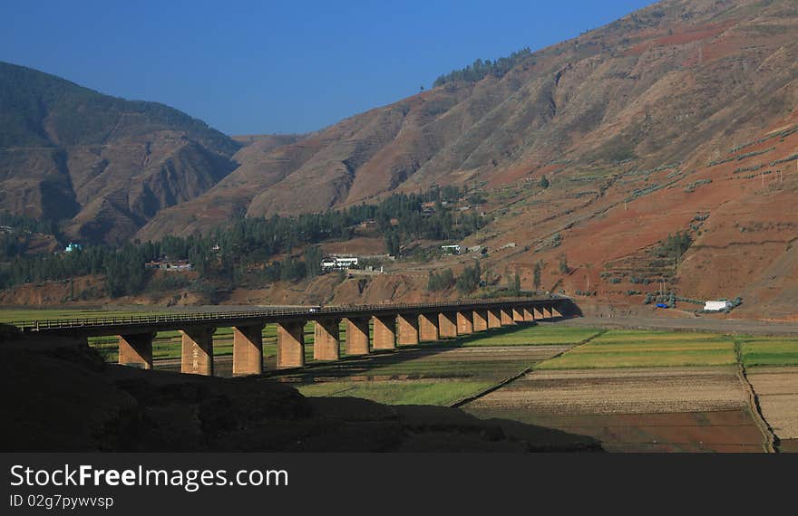 A bridge in the plateau. A bridge in the plateau