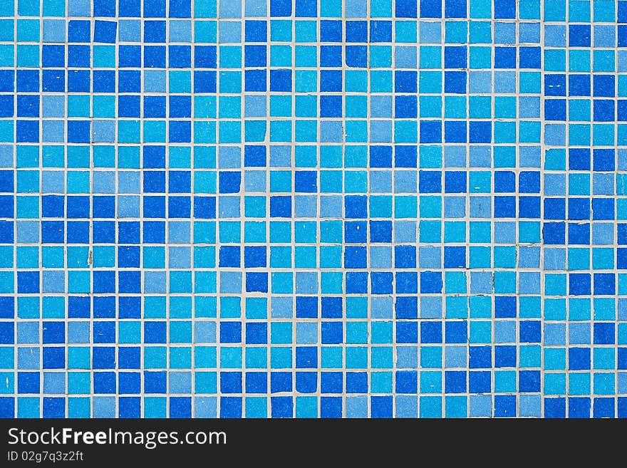 Blue tiles wall