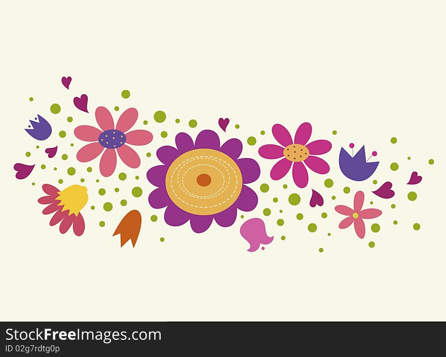 Floral background in stylish colors