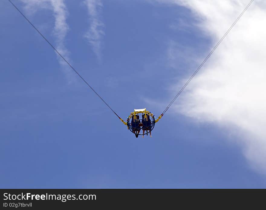 Skycoaster in the amusement park, Daytona Beach, Florida