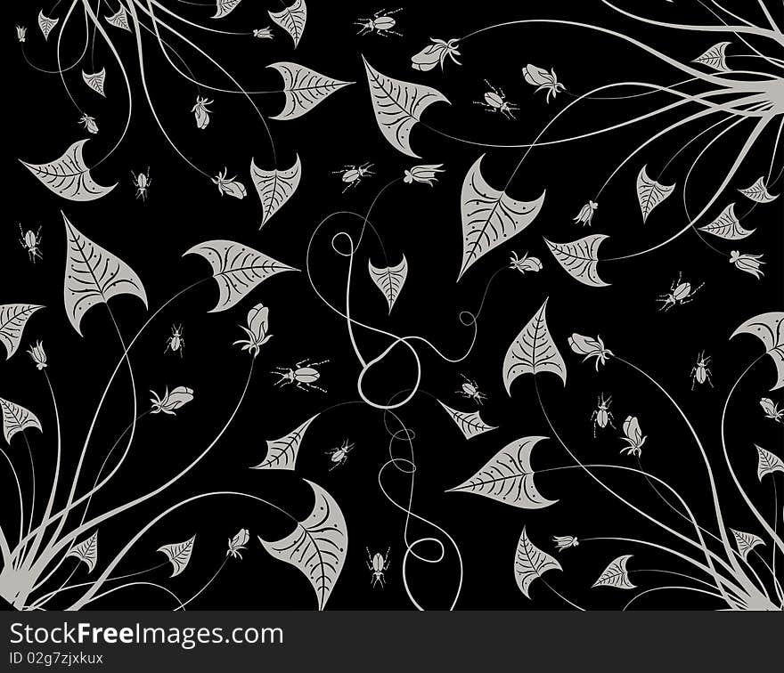 Illustration drawing of beautiful seamless leafs pattern. Illustration drawing of beautiful seamless leafs pattern