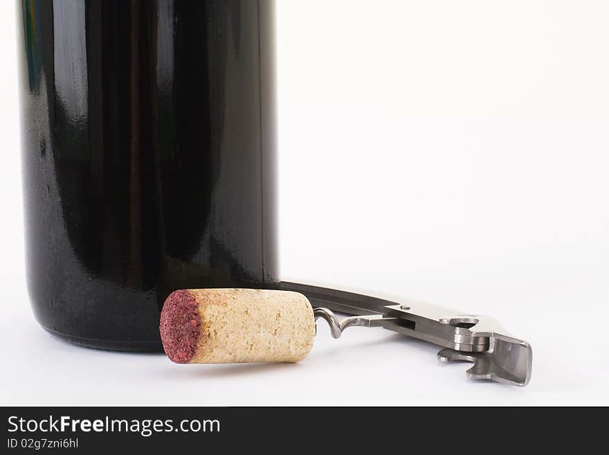 Series. A wine bottle isolated on a white background