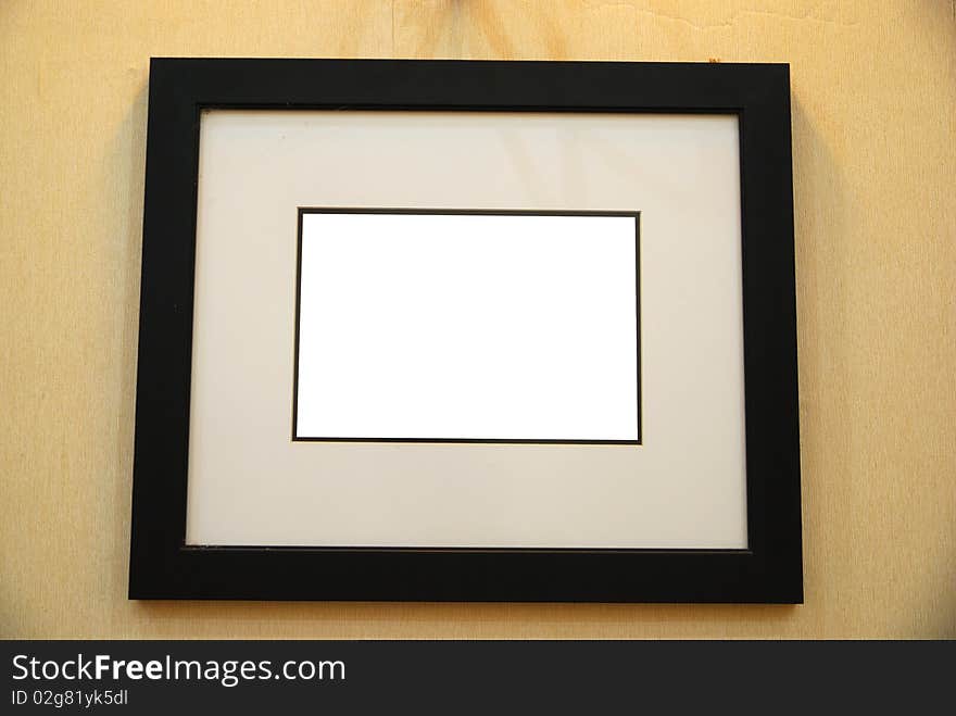 Photo of photo frame with white background and black frame. Photo of photo frame with white background and black frame