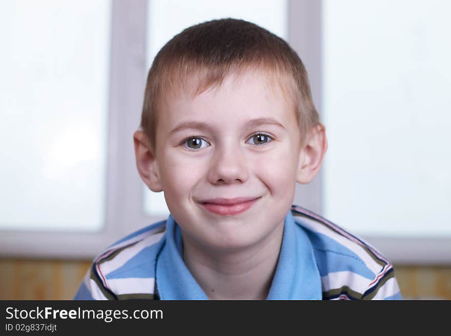 Portrait close up the small beautiful boy. Portrait close up the small beautiful boy