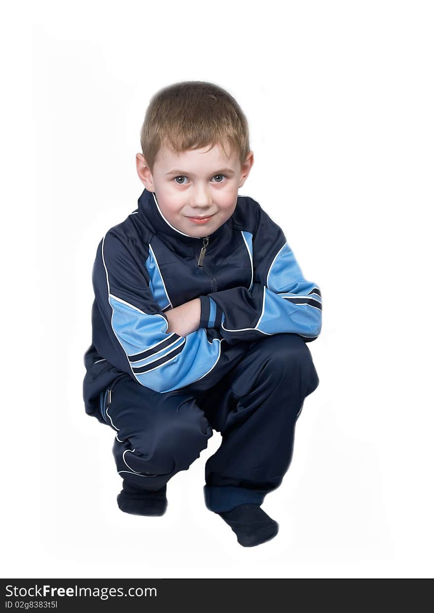 The little boy on a white background. The little boy on a white background