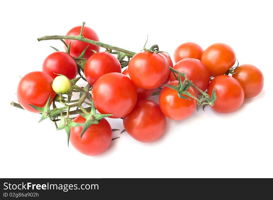 Cherry tomatoes isolated on white background