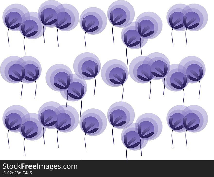 Floral background with abstract blowballs. Floral background with abstract blowballs