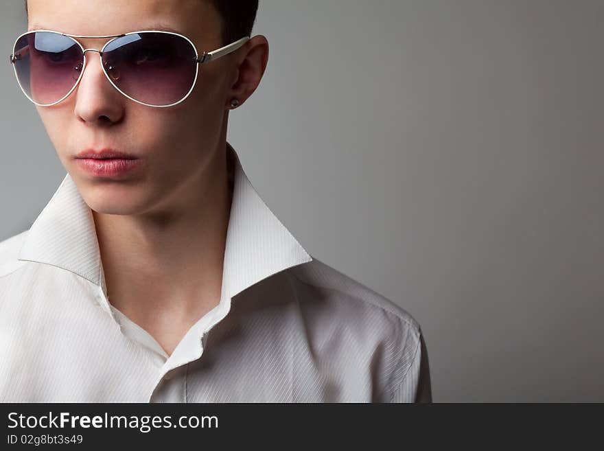 Young handsome man in sunglasses