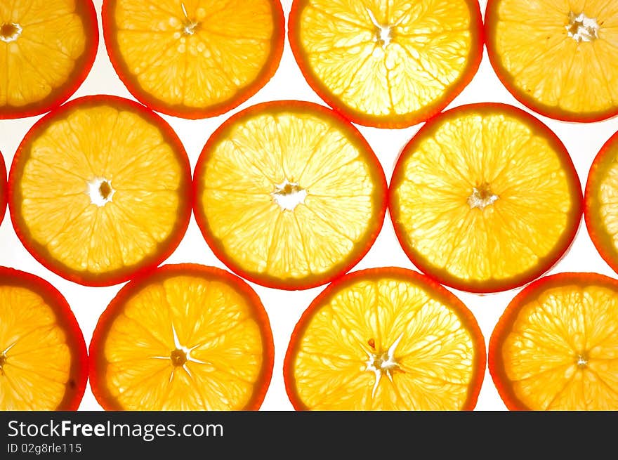 Orange slice on a white backround