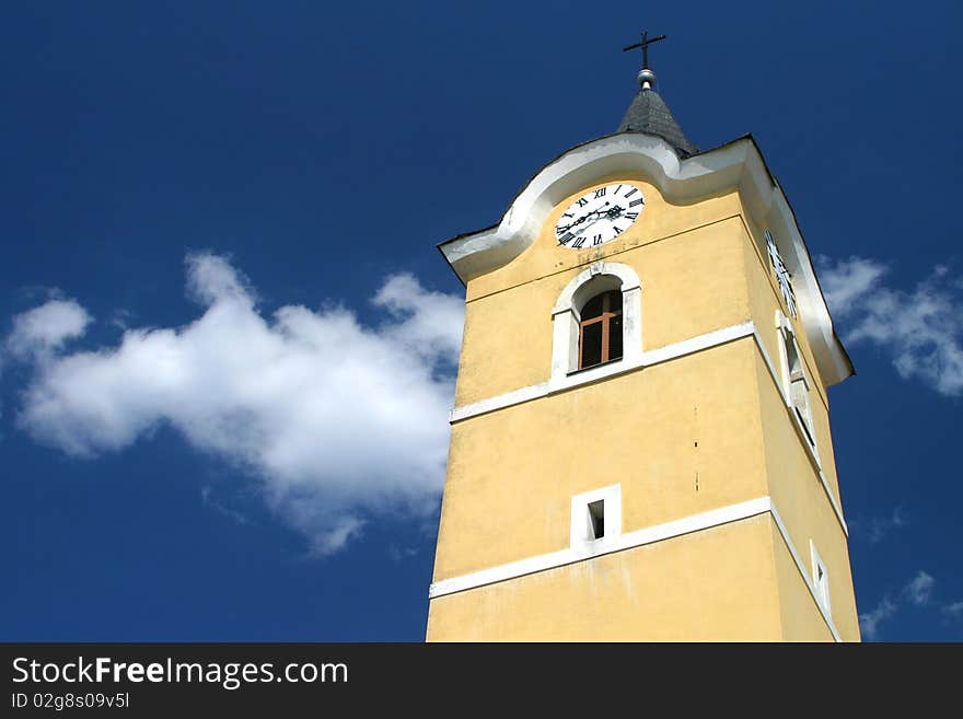 Church tower in the sky