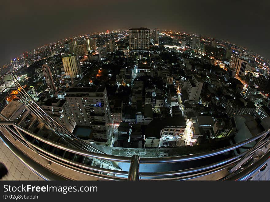 Bangkok in night in Thailand