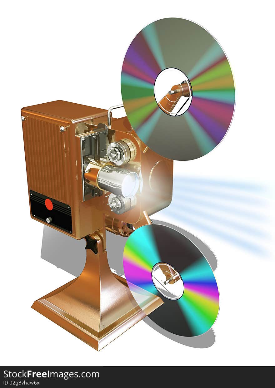 Film projecter show move from cd disk