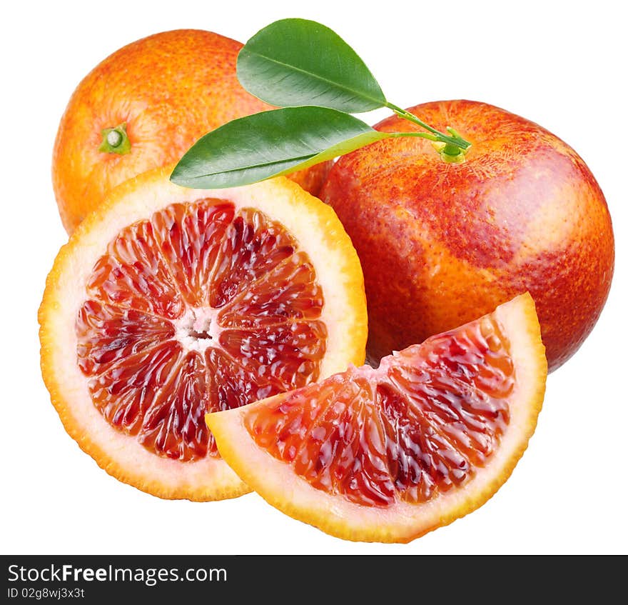 Sicilian red oranges with sections