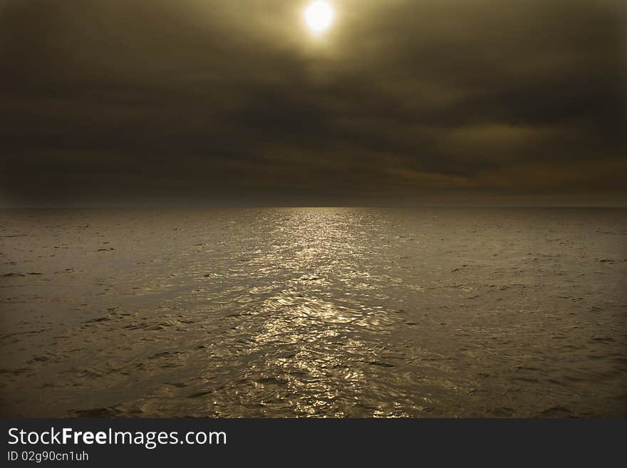 Sunset offshore of Gloucester, Masschusetts