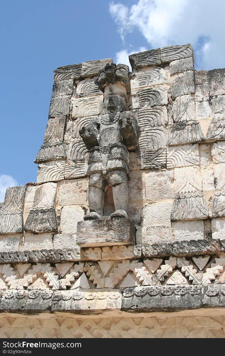 Warrior sculpture in an ancient city, yucatan, mexico. Warrior sculpture in an ancient city, yucatan, mexico