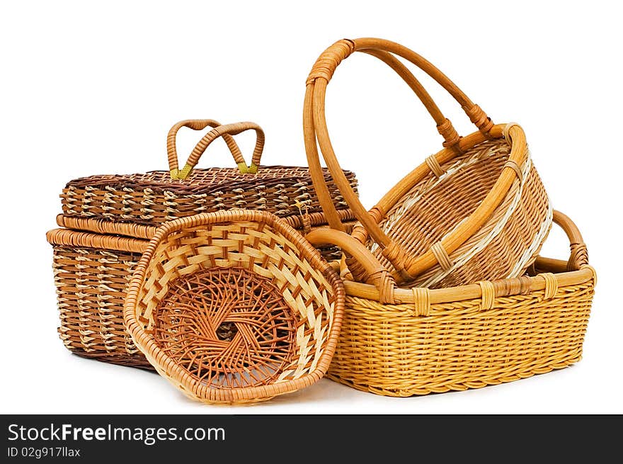 Wattled basket isolated over white