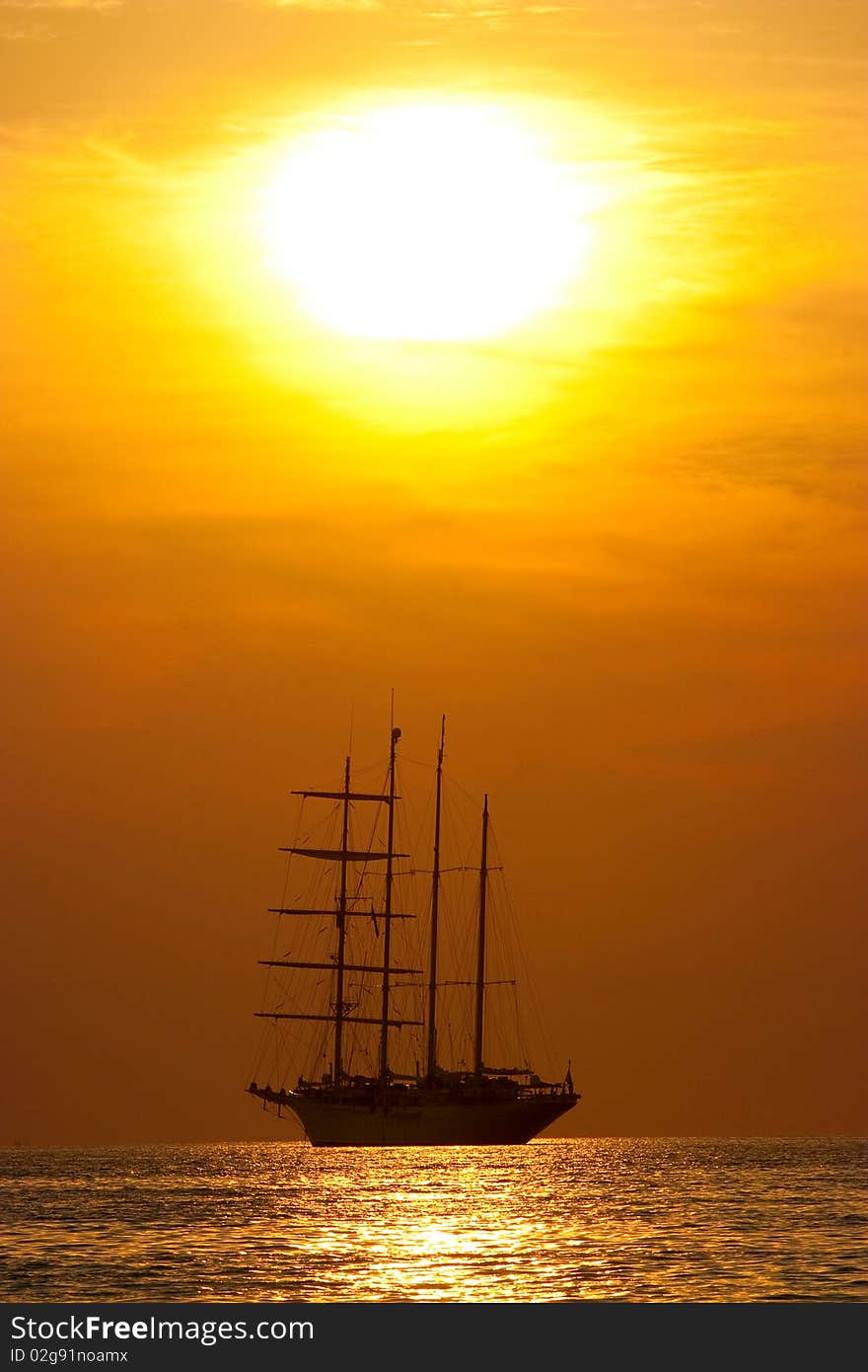 Orange sunset on the sea. Orange sunset on the sea