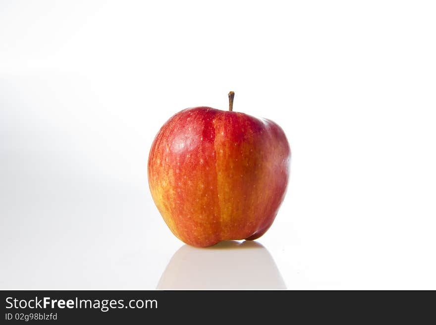 Red apple on a white background