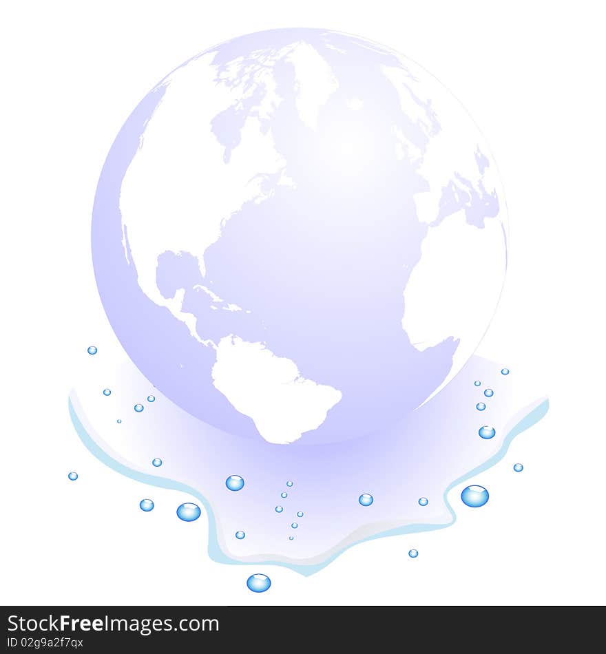 Vector globe with some water