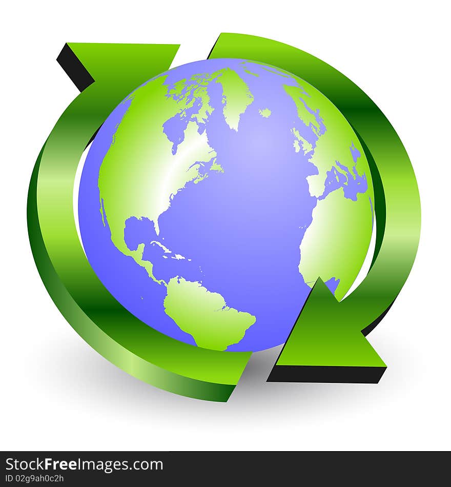 Vector globe on white background