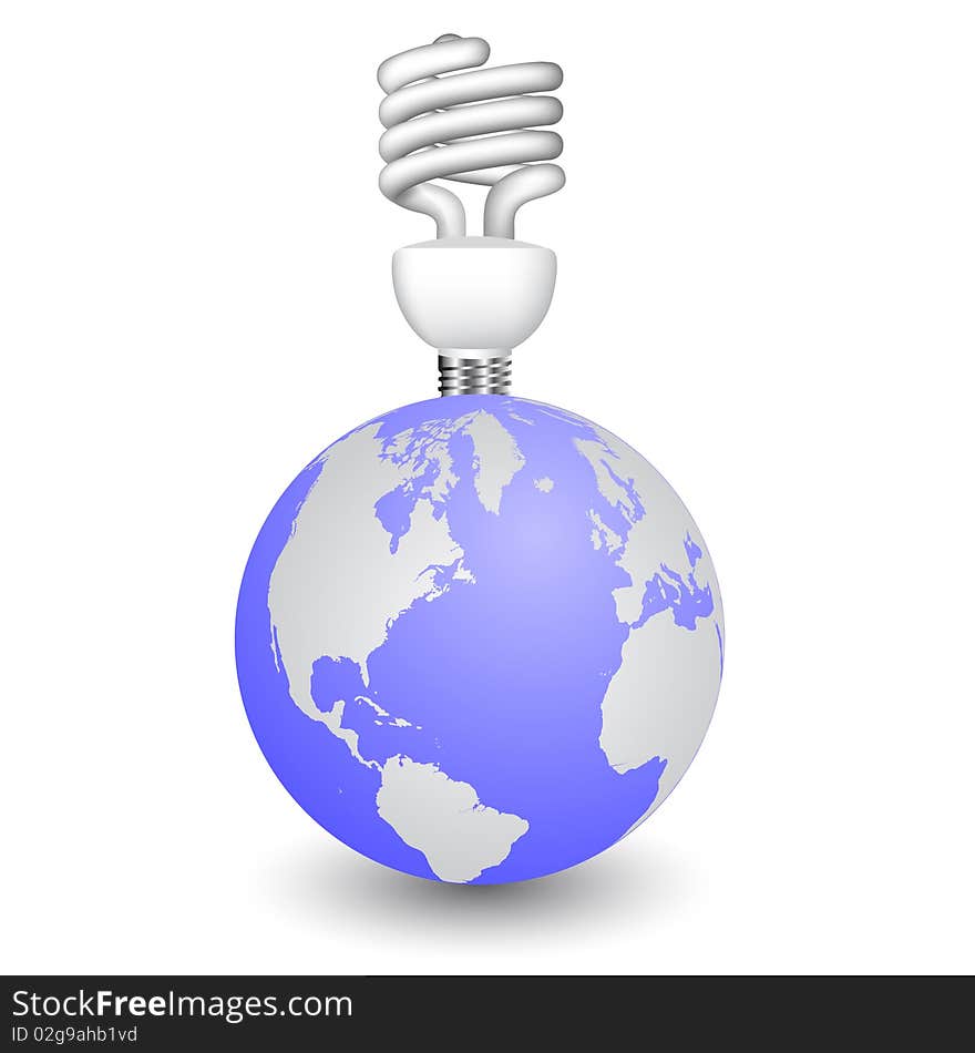 Vector globe on white background