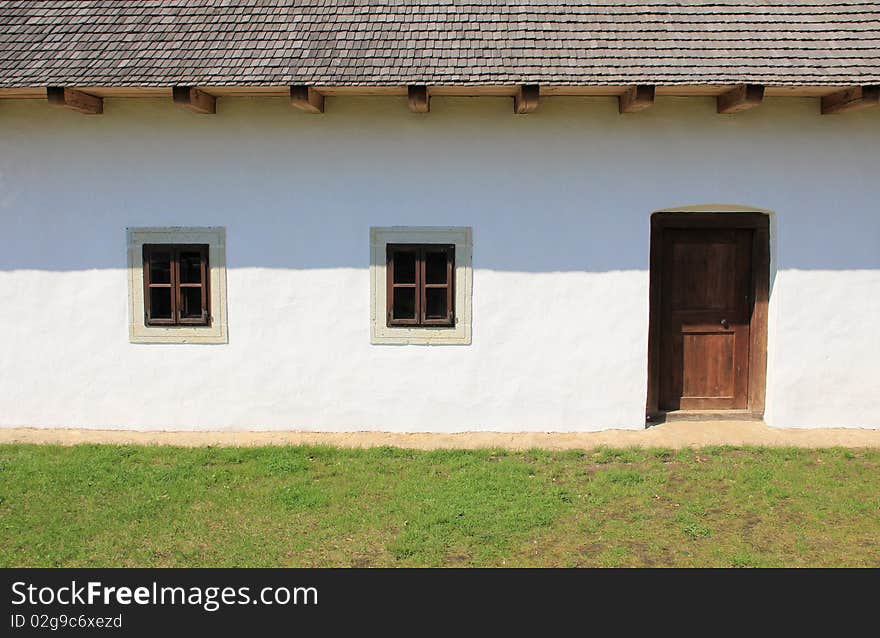 Nearby a farmer's house and window details. Nearby a farmer's house and window details.