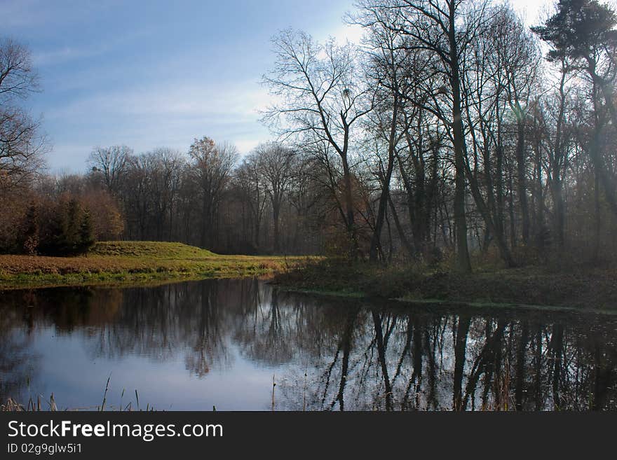 Park lane in fall