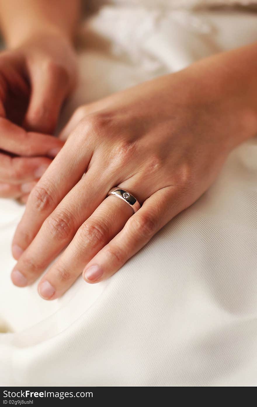 Bride S Hand With Wedding Ring