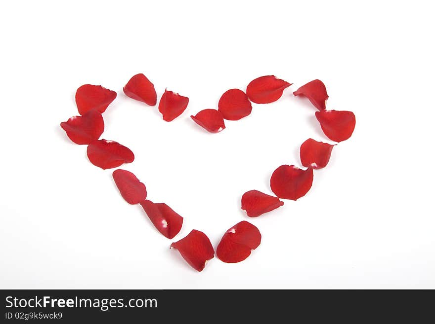 Red petals heart, love valentines flowers metaphor