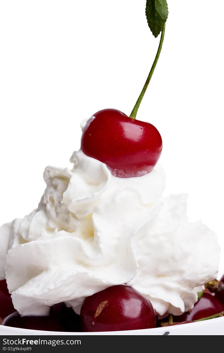 Cherryin cream on white background. Cherryin cream on white background