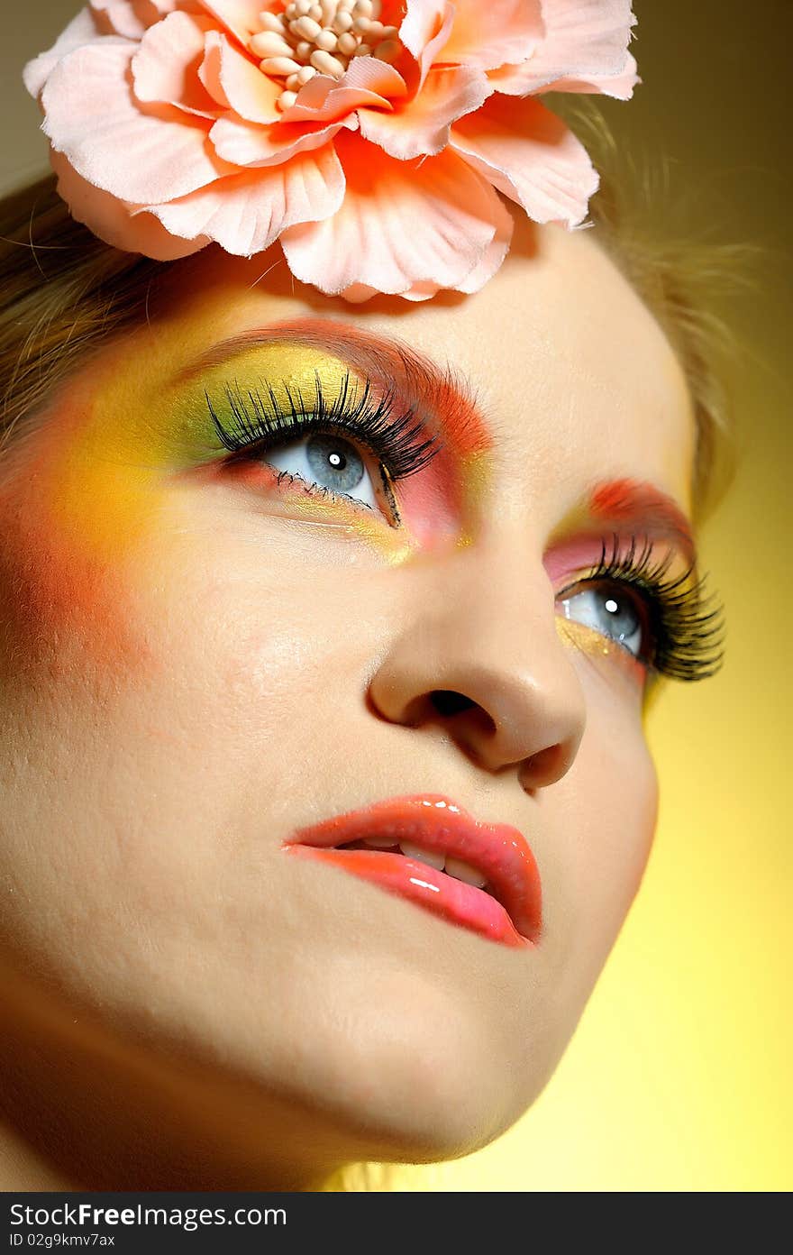 Summer Fashion Woman With Creative Eye Make-up