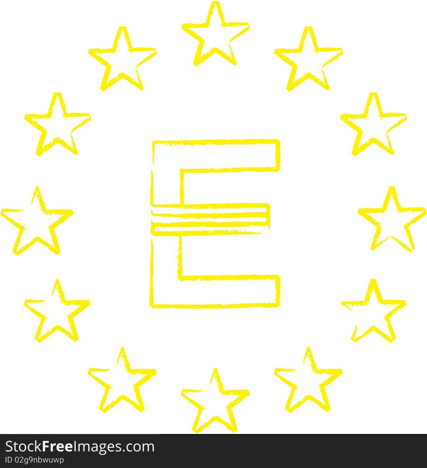 Europa stars illustration on white background