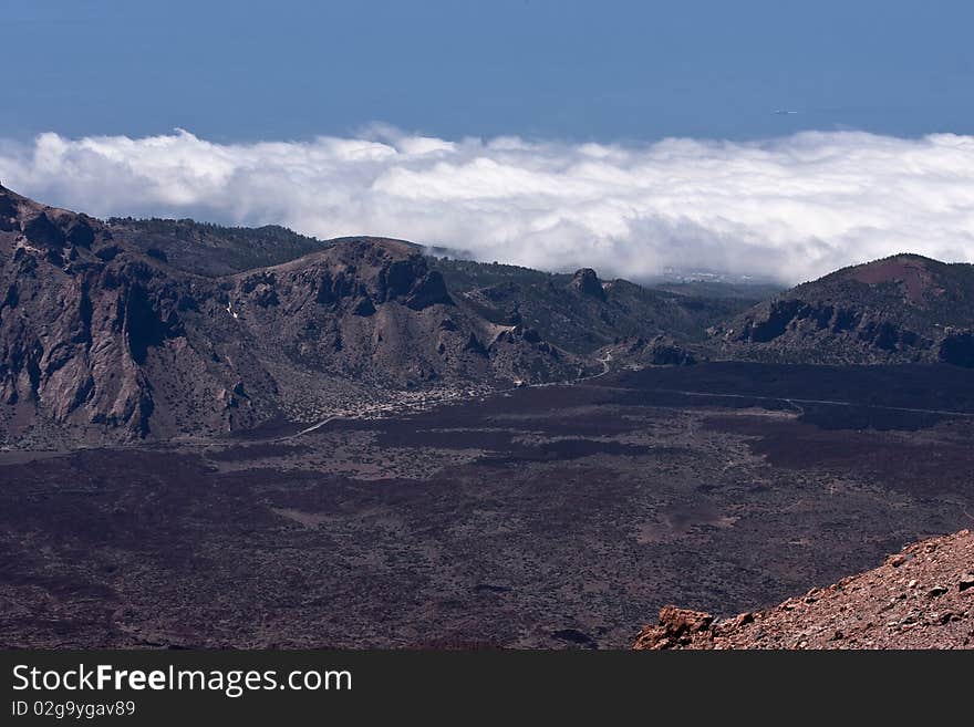 Tenerife volcano in the mid of spring