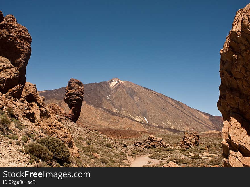 Tenerife volcano in the mid of spring