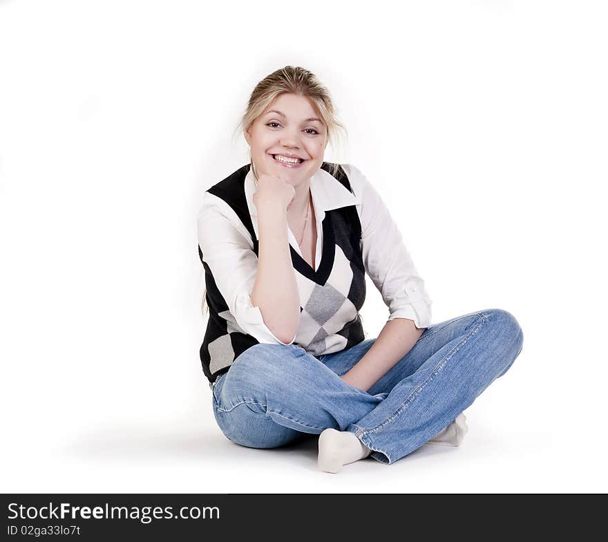 Young Woman In Blue Jeans