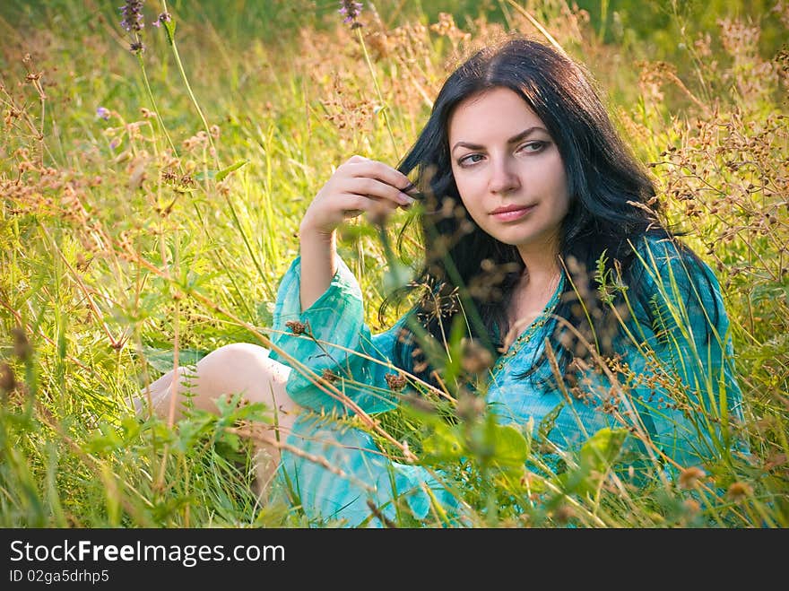 Young woman in field