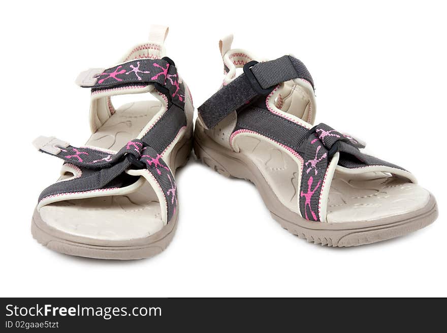 Pair feminine sandals