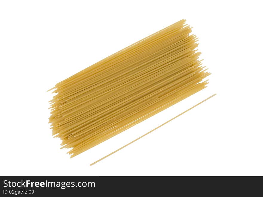 Isolated uncooked pasta on white