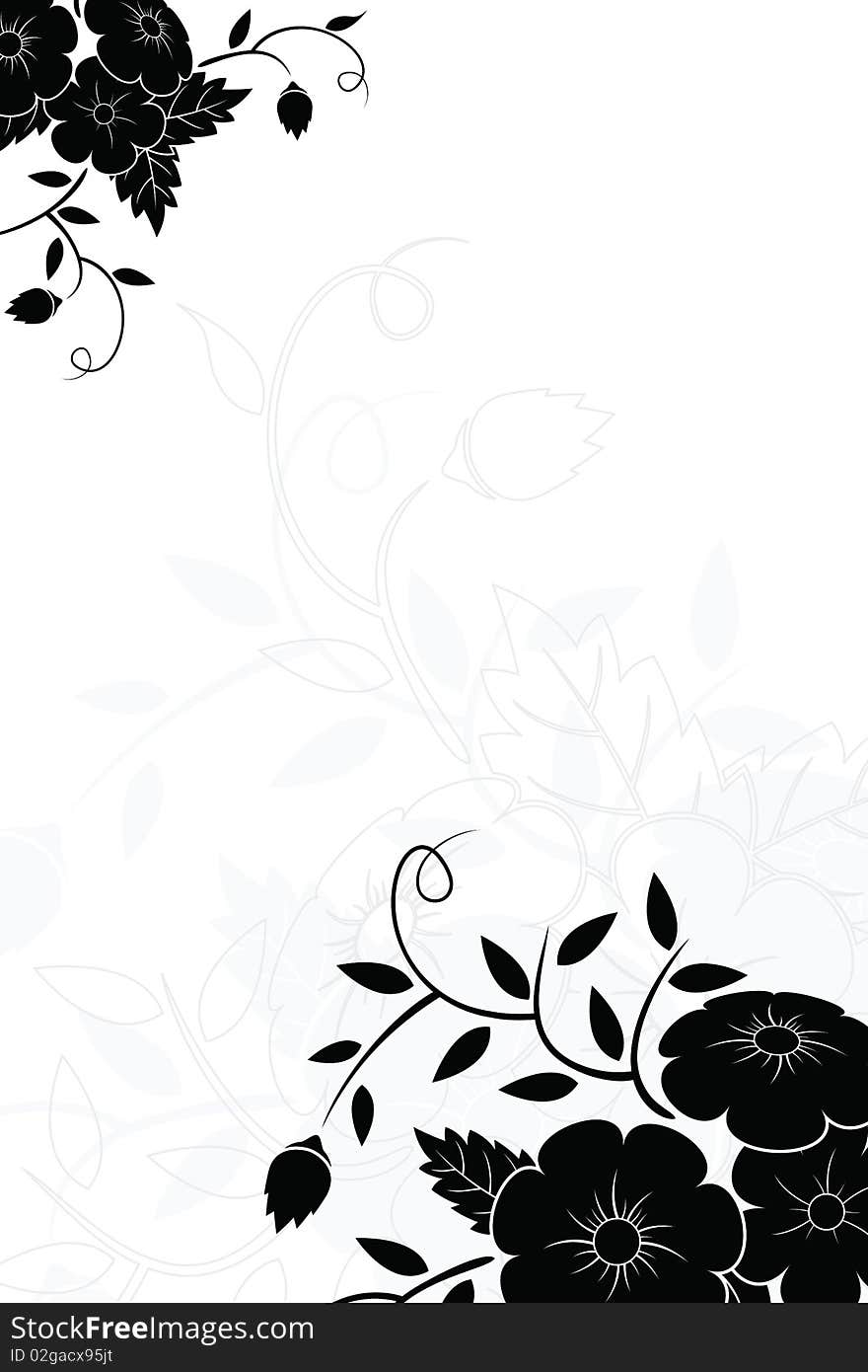 Abstract Background with flowers and buds for your design. Abstract Background with flowers and buds for your design