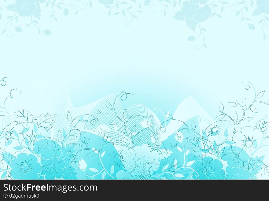 Abstract Background with flowers and buds for your design. Abstract Background with flowers and buds for your design