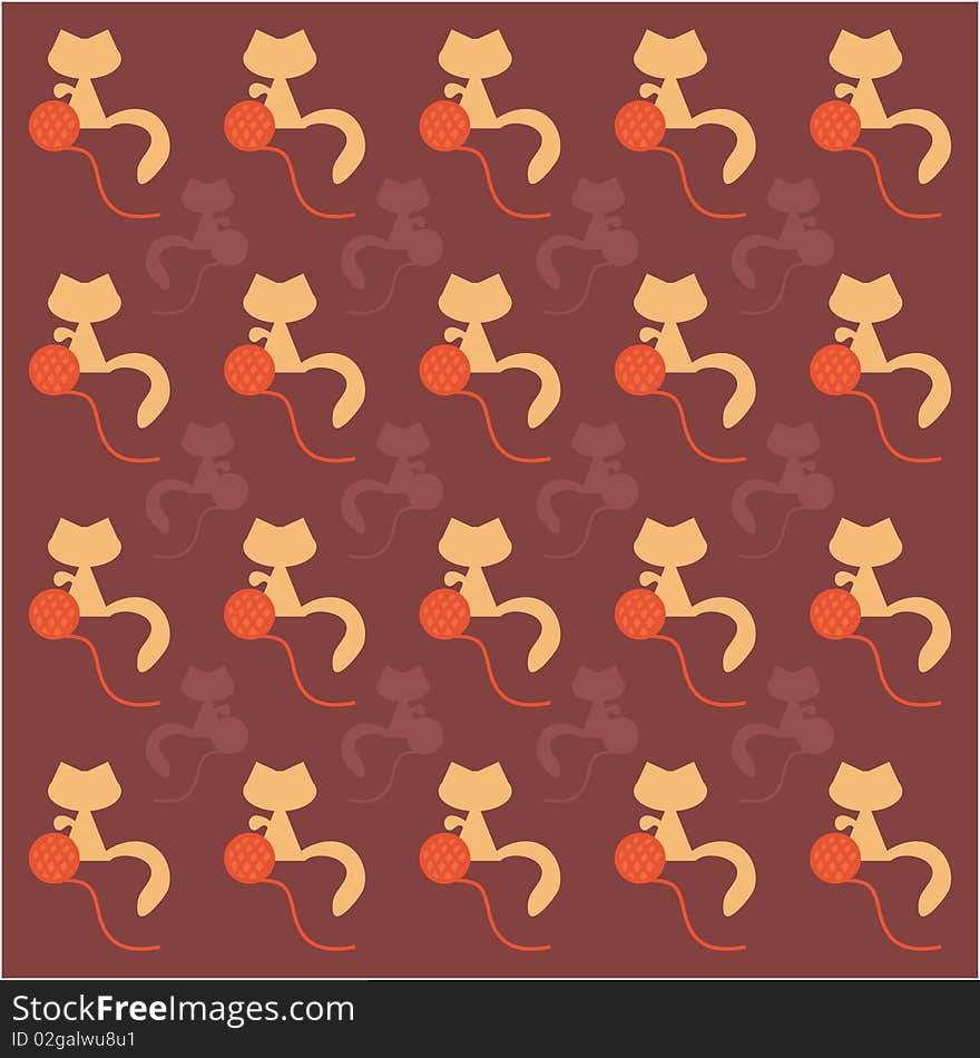 Background with cats and clews