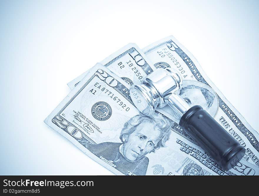 Abstract Image of Money Under a Metal Gravel. Abstract Image of Money Under a Metal Gravel