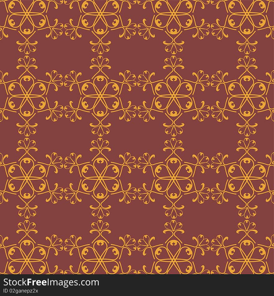 Lace ornament on brown background