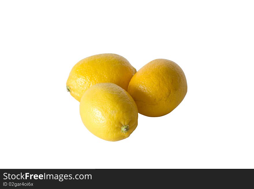 Lemons on white background