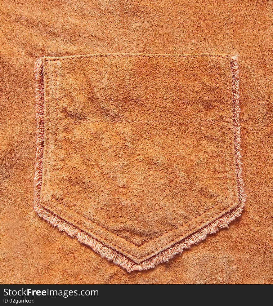 Original background for design  in the form of pocket in  a velours leather