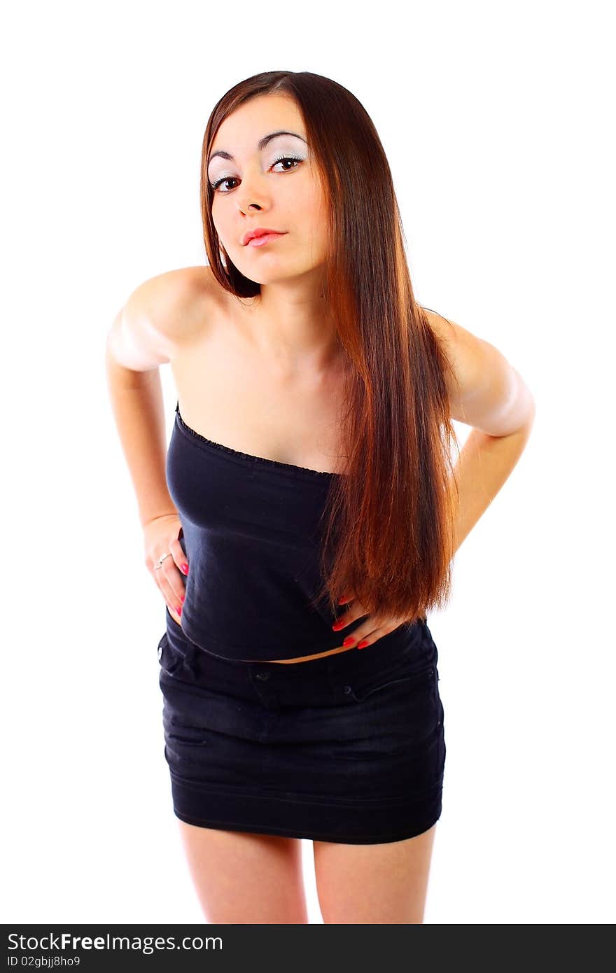 Young woman posing in studio