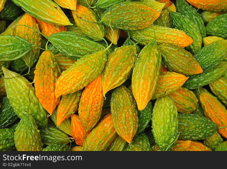 Small bitter gourd in the market